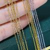 Acessórios artesanais DIY S925 prata esterlina flash o corrente palavra corrente cruz colar 40-45CMK ouro artesanato prata corrente