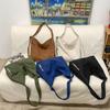 Bolso Tote de Pana para Mujer Gran Capacidad Versátil Bolso Cruzado Simple Mochila Escolar Estilo Coreano para Hombre Bolso de Hombro Deportivo
