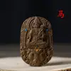 Grande Promoção! Placa Suspensa Buda de Madeira Flutuante, Pingente Esculpido em Madeira de Santo Padroeiro dos Doze Signos do Zodíaco, Pingente de Brinquedo
