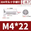 Tornillos de Acero Inoxidable 304 Dongming de Cabeza Plana Phillips Tornillos de Cabeza Avellanada Phillips Gb819M3M4M5-M12