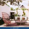 Sofá para Casa al Aire Libre Escandinava, Silla de Mimbre de Mimbre para Patio, Balcón, Ocio, Muebles para Hotel, Casa de Huéspedes, Terraza, Jardín, Mesa y Sillas de Té