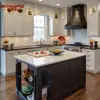 Fábrica de Guangzhou Armários de Madeira Maciça Personalizados Casa Inteira Estilo Americano Europeu Armários de Cozinha Shaker Luxo Leve Personalizado Geral