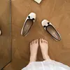 Zapatos planos de lazo estilo francés para mujer, zapatos Mary Jane poco profundos de punta redonda en satén estilo ballet, calzado femenino simple y versátil