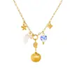 Serie Marina Nueva Transfronteriza Vacaciones de Verano Concha de Abanico Caracola Estrella de Mar Colgante Imprimido Pintado Amor Collar