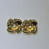 Pendientes DIY accesorios porta aretes vacíos aguja de plata S925 retro trenzado cuadrado estilo corte pendientes chapados en oro al por mayor nuevos para mujer