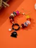 Pulsera de Cuentas de Colores con Colgante de Gato Fantasma y Sombrero de Mago Pulsera Apilable Joyería de Halloween