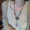 Collar Colgante de Campana de Cerámica Estilo Étnico Retro para Mujer 2025 Nueva Cadena Larga de Suéter Tendencia Accesorios