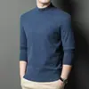 Suéter de Lana Puyuan 2025 Nuevo para Hombre Invierno Cuello Alto Casual Color Sólido Tejido Grueso Suéter Básico