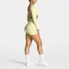 Conjunto de roupa de yoga sem costas com mangas compridas e ajuste transfronteiriço, top esportivo de manga comprida, conjunto feminino de calças de fitness para esportes ao ar livre de secagem rápida
