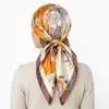 Pañuelo de Seda Paisley de 90 cm para Mujer, Moderno y Versátil, Estilo Europeo y Americano, Pañuelo de Cabeza Paisley de Seda Artificial al por Mayor