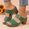 Sandalias de tacón alto para mujer de talla grande, comercio exterior transfronterizo europeo y americano, nuevas sandalias de moda otoño 2026 con tacón grueso y punta abierta
