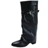 Botas Altas de Caballero Versátiles Adelgazantes de Dos Vías Desmontables con Hebilla Retro, Punta Fina y Tacón Grueso, Novedad Otoño 2026