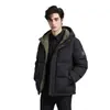 2025 Nueva Chaqueta de Algodón con Capucha para Hombre Invierno Negro Marca de Moda Americana Chaqueta de Pan Chaqueta de Alta Gama a Prueba de Frío a