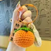 Llavero de Peluche Tejido a Mano de Dibujos Animados de Caqui Accesorio para Bolso Regalo Pequeño Al por Mayor