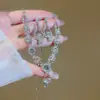 Colar Quadrado de Pérola com Cravação de Zircônia e Diamante em Camada Dupla, Corrente de Clavícula Versátil Estilo Palaciano Retrô, Colar de Luxo Leve e de Alta Qualidade para Mulheres