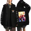 One Piece One Piece Luffy Impresso Zíper Suéter Masculino Casual Moletom Com Capuz Top Cardigan Jaqueta