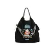 Bolso de mujer bordado, bolso de hombro, bolso de lona de gran capacidad casual de moda, diseño de patrón original, estilo personalizado