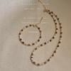 Collar de Piedra Ojo de Tigre Texturizado, Estilo Lujo Accesible, Concha de Alta Gama, Hecho a Mano Elegante, Versátil Collar Nuevo Chinoiserie Joyería de Fábrica