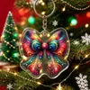Colgante Decorativo Navideño para Bolsa de Estudiante Nuevo Acrílico Llavero Niña Pequeña Llavero Reno