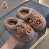 Chinelos infantis de algodão Capivara para o inverno, quentes e felpudos, adequados para meninos e meninas, uso doméstico, pais e filhos, para crianças maiores e bebês