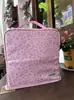 Bolsa de Maquillaje Vertical de Gran Capacidad para Mujer, Se Puede Colgar en una Maleta, con Espejo, Patrón Cruzado de PU, Bolsa de Almacenamiento Impermeable para Mujer