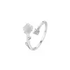 Anel de Casal Camélia Design de Nicho Anel Ajustável Par de Anéis Masculino e Feminino Presente de Dia dos Namorados