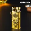 Nuevo Llegada 5501 Encendedor de Metal Retro con Rueda de Molienda Personalizado Creativo Inflable a Prueba de Viento Encendedor de Gas Dropshipping