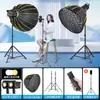 Luz de Relleno LED de 400W para Fotografía en Vivo, Luz de Bola de Belleza para Transmisiones en Vivo, Iluminación para Fotografía de Cine y Televisión, Caja de Luz Suave Panorámica de Pie