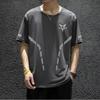 Playera de Manga Corta para Hombre Seda de Hielo Secado Rápido Manga Corta Playera para Hombre Verano Cuello Redondo Delgada Camiseta Básica Casual Versátil Guapo