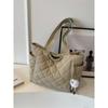 Bolsa de Hombro Acolchada de Algodón Estilo Nuevo Otoño e Invierno Bolso Tote Ligero de Gran Capacidad Estilo Coreano Bolsa para Estudiante Universitaria
