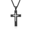 Novo Pingente de Cruz Facetado Bicolor de Aço Inoxidável Mais Vendido da Amazon Joias Masculinas Simples Hip-Hop Personalizadas