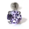 Brincos de Stud de Titânio F136 com Garras Redondas, Studs de Osso de Orelha com Diamante Único de 0,9 mm, Studs Cocleares, Acessórios de Orelha para Piercing