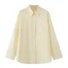Ropa de Mujer Transfronteriza 2026 Moda Europea y Americana Simple Holgada de Botón Único Cuello Polo Algodón Manga Larga Camisa para Mujer M86959