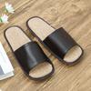 Sandalias de Piel de Vaca Talla Grande para Mujer de Verano para el Hogar de Lino para Interiores Antideslizantes Zapatillas de Cuero para Hombre para Uso en el Hogar al por Mayor
