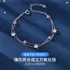 Pulsera para mujer de plata esterlina diseño nicho ins estilo coreano estudiante pulsera simple personalizada regalo de cumpleaños para novia pulsera
