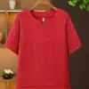 Ropa de Verano para Mujeres de Mediana Edad y Mayores, Atuendo de Abuela, Conjunto de Verano, Camiseta para Mamá, Manga Corta, Nuevo Estilo 2026, Ropa para Señoras Mayores