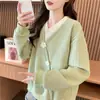 Sudadera Jacquard de Dos Piezas de Tendencia para Mujer 2025 Nuevo Estilo Coreano de Primavera y Otoño Suelta Informal