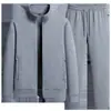 Conjunto Deportivo de Algodón de Primavera para Hombre, Ropa Deportiva Casual con Cuello Alto, Cárdigan, Conjunto Casual Deportivo de Dos Piezas Talla Grande, Moderno y Versátil