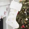 Medias de Navidad Bordadas con Lentejuelas de Copo de Nieve Nuevas Transfronterizas Decoraciones para el Hogar Bolsas de Regalo Bolsas de Dulces Adornos Colgantes