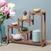 Pequeno Porta-Chá de Mesa Madeira Asa de Frango Pequeno Rack Antigo Porta-Ornamento Xícara de Chá Chinesa Conjunto de Chá Prateleira Armazenamento Porta-Exibição de Bule