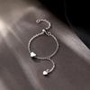 Anillo de cadena de tracción de amor de plata de ley 925 para mujer, anillo de nicho en forma de corazón que no se desvanece, anillo de cola personalizado de moda al por mayor