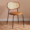 Cadeira de jantar para uso doméstico, cadeira vintage de luxo leve em imitação de Rattan, cadeira moderna para varanda e restaurante, cadeira retrô para pousada com encosto