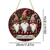 Serie de letreros redondos de madera navideños transfronterizos Papá Noel y renos letreros decorativos para el hogar y exteriores