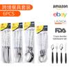 Sudeste Asiático 6 piezas cuchillo y tenedor cuchara vajilla de acero inoxidable patrón de mármol mango de plástico cuchillo tenedor cuchara restaurante occidental cuchillo y tenedor para bistec
