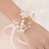Corsage de pulso casamento noiva damas de honra flor de pulso casamento melhor amiga pulseira estilo floresta crianças dança flor de pulso