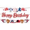 BA223 banderín de béisbol banderín de béisbol deportes fiesta cumpleaños banderín bandera para tirar pancarta banderín triangular decoración Festival bandera colgante