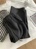 Pantalones de Pierna Ancha Cropped Estilo Abuela para Mujer, Forro Polar Otoño e Invierno, Elegantes, Adelgazantes, Cálidos, Suaves, Pierna Recta, Pantalones Casuales