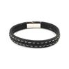 2020 nova pulseira de corda de couro para casal com fecho magnético de titânio, pulseira fashion punk, joia de mão para estudante