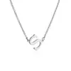 Anillo de Doble Hebilla de Venta Caliente Europea y Americana Collar de 26 Letras Mayúsculas A-Z Colgante de Letra Lisa Accesorios Fabricante de Origen