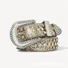 Cinturón de diamantes con personalidad europea y americana, tendencia de moda, cinturón de diamantes de imitación, venta caliente transfronteriza, cinturón de cristal con hebilla de alfiler, venta directa de fábrica